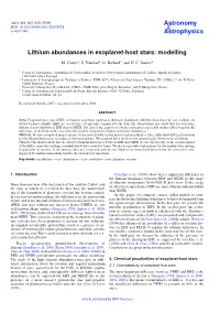 Lithium Abundances in Exoplanet-Host Stars: Modelling