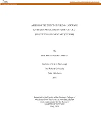 Assessing the Effect of Foreign Language Immersion Programs on Intercultural Sensitivity in Elementary Students