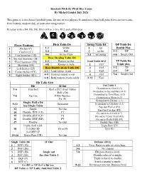 Baseball Pitch by Pitch Dice Game Instruction