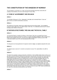 The Constitution of the Kingdom of Norway