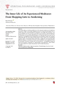 The Inner Life of an Experienced Meditator: from Shopping Lists to Awakening