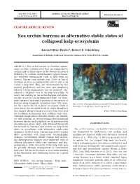 Urchin Barrens As Alternative Stable States of Collapsed Kelp Ecosystems