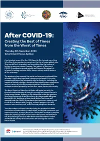 After COVID-19: Creating the Best of Times from the Worst of Times