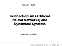 Connectionism (Artificial Neural Networks) and Dynamical Systems