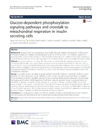 Glucose-Dependent Phosphorylation Signaling Pathways and Crosstalk To