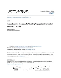 Graph-Theoretic Approach to Modeling Propagation and Control of Network Worms