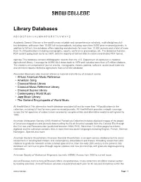 Library Databases