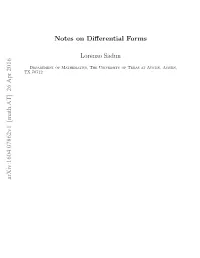 Notes on Differential Forms Lorenzo Sadun