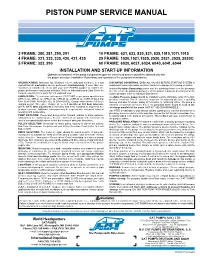 Piston Pump Service Manual