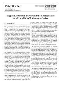 Rigged Elections in Darfur and the Consequences of a Problable NCP Victory in Sudan