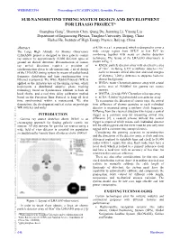Sub-Nanosecond Timing System Design and Development for LHAASO Project