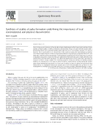 Synthesis of Studies of Palsa Formation Underlining the Importance of Local Environmental and Physical Characteristics