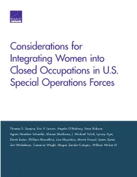 This Report Assesses Challenges for Unit Cohesion from Integrating