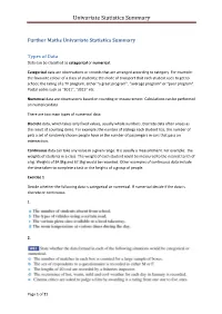 Univariate Statistics Summary