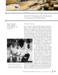 ZOOLOGY Exploring the Biodiversity of Colorado and Theworld