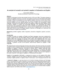 An Analysis of Semantic and Syntactic Negation in Oshiwambo and English