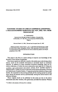 (Anisoptera) Aiming to Improve Our Knowledge Gomphidae. Only During