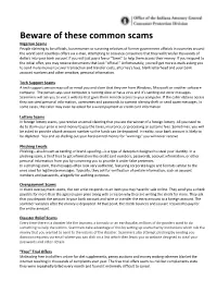 Beware of These Common Scams