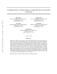 Cybersecurity of Industrial Cyber-Physical Systems: a Review