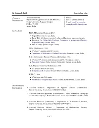 Dr. Somnath Paul Curriculum Vitae
