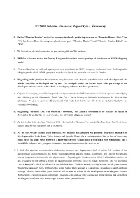 FY2008 Interim Financial Report Q&A Summary