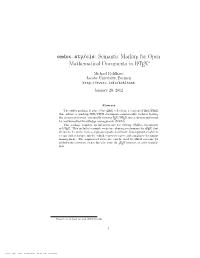 Omdoc.Sty/Cls: Semantic Markup for Open Mathematical Documents in LATEX∗
