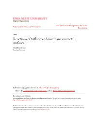 Reactions of Trifluoroiodomethane on Metal Surfaces Mark Brian Jensen Iowa State University