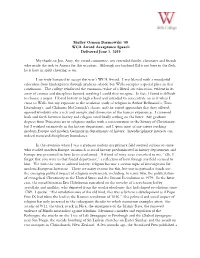Shelley Baranowski WCA 2019 Acceptance Speech