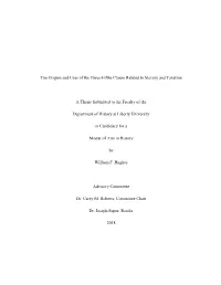 The Origins and Uses of the Three-Fifths Clause Related to Slavery and Taxation