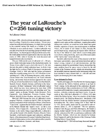 The Year of Larouche's C=256 Tuning Victory