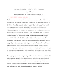 Transnational, Third World, and Global Feminisms
