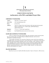 An Inventory of Its WPA and Relief Project Files