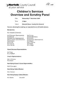 Children's Services Overview and Scrutiny Panel