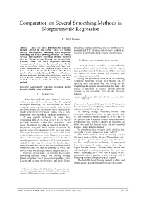 Comparation on Several Smoothing Methods in Nonparametric Regression