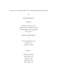 Cortical Associates of Emotional Reactivity and Regulation in Children Who Stutter by Hatun Zengin-Bolatkale Dissertation Submi