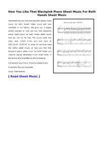 How You Like That Blackpink Piano Sheet Music for Both Hands Sheet Music