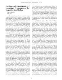 “Infant Prodigy:” Unpacking Perceptions of the Young Cotton