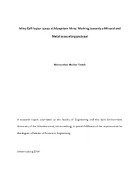 Mine Call Factor Issues at Iduapriem Mine: Working Towards a Mineral And