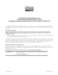 Program Description and Privacy Policies Dated October 2020