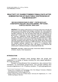 Reactivity of Ovariectomised Female Rats After Administration of Injectable Oestrogens by Tem Microscopy