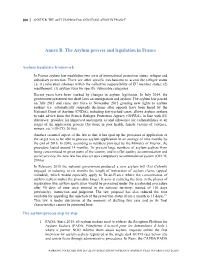 The Asylum Process and Legislation in France Annex B