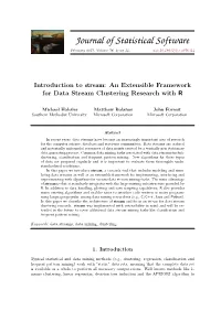 An Extensible Framework for Data Stream Clustering Research with R
