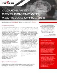 Cloud-Based Development with Azure and Office 365