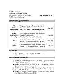 Department of Information Technology Saa.It@Rmkec.Ac.In R.M.K