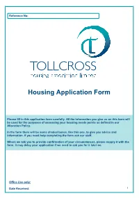Housing Application Form