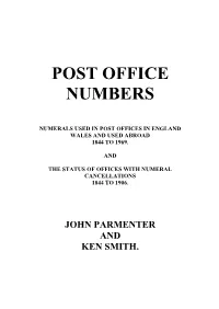 Post Office Numbers