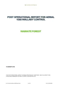 Post Operational Report for Aerial 1080 Wallaby Control