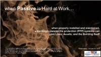 When Properly Installed and Maintained, a Building's Passive Fire