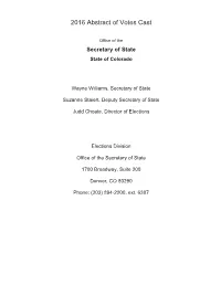 2016 Abstract of Votes Cast