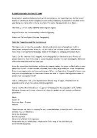A-Level Geography Pre-Year 12 Tasks
